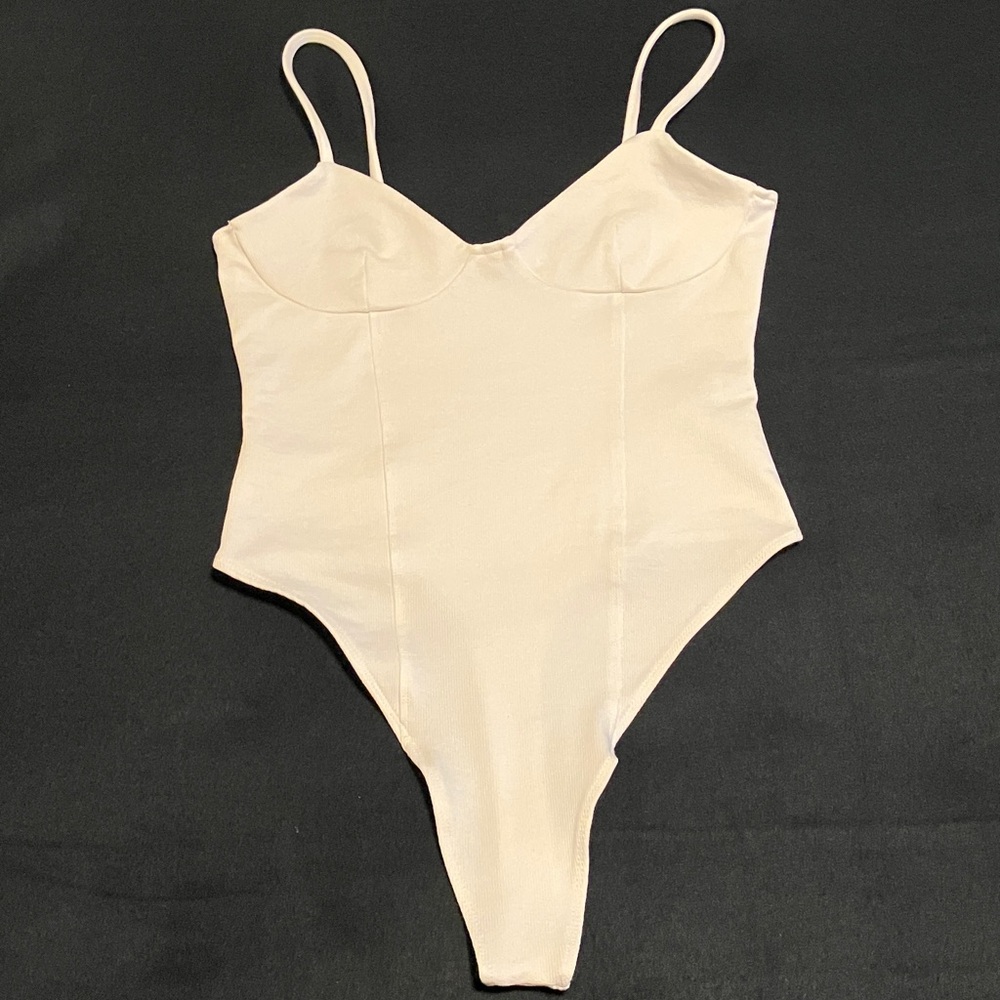 Bershka White One Piece Bodysuit